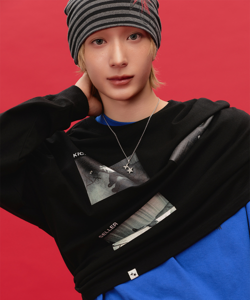 카비시() CAVISH × KickFlip Donghwa MY FIRST PIC LS TEE BLACK(CV2FFUT550C) 상품 이미지