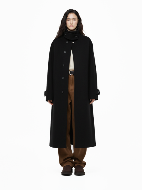 Оверсайз пальто балмакаан макси (Black, Brown)/W254OT03