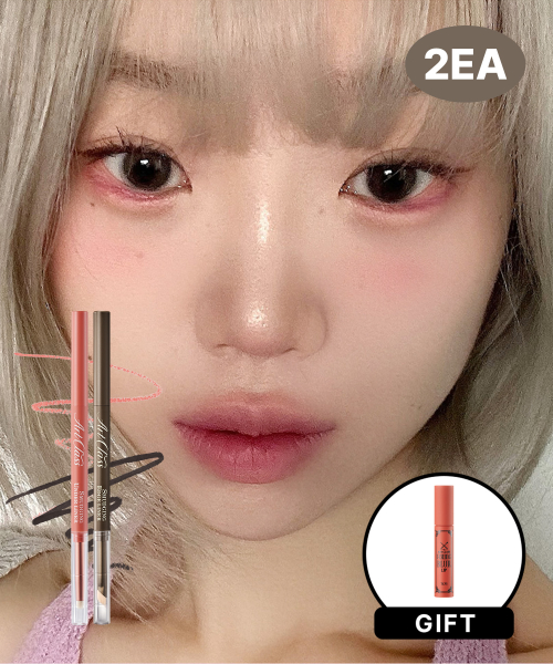 B. 트임 라이너 + 엣지 라이너 + 블러 립 세트