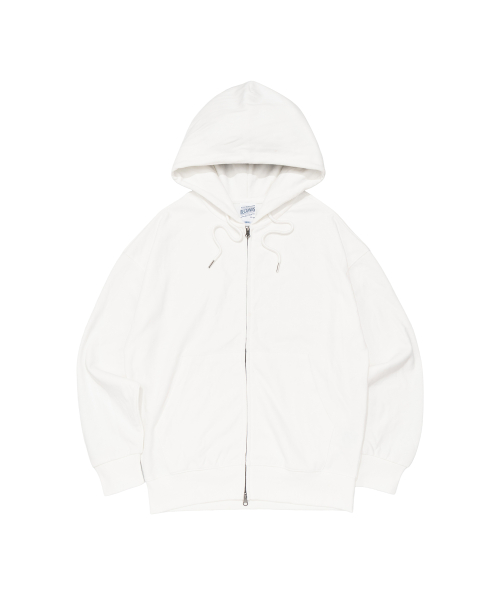 BECANVAS SPECIAL INTERLOCK OVERFIT HOOD ZIP-UP (WHITE)
