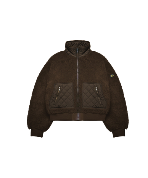 Стеганая куртка из искусственного меха ABH358-221 Brown