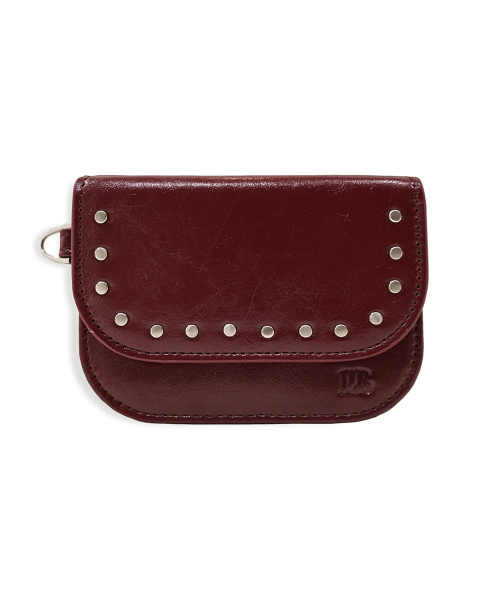Rund studded Card wallet Burgundy