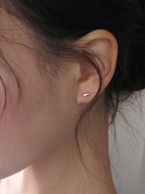 [925 Silver] Grain Earrings (Silver)