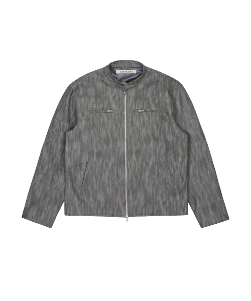 L20 CUTTING LEATHER JACKET(GRAY)