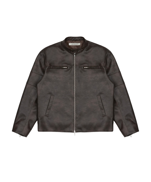 L20 CUTTING LEATHER JACKET(BROWN)