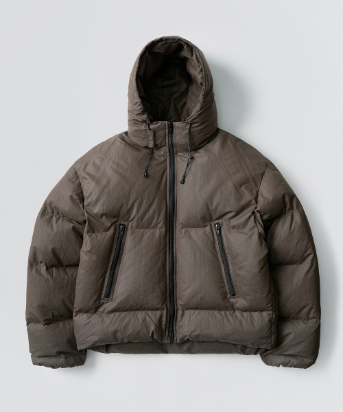 Shield Hooded Short Puffer Padding_Charcoal