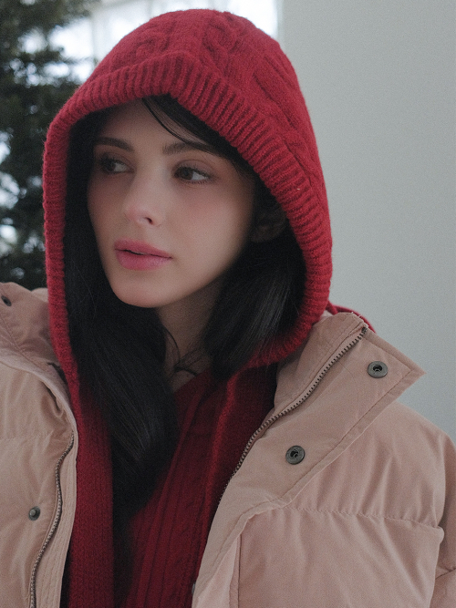 Hooded Knit Scarf Balaclava