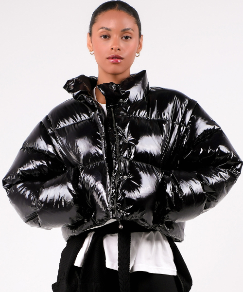 JD361 DOWN JUMPER BLACK GLOSSY