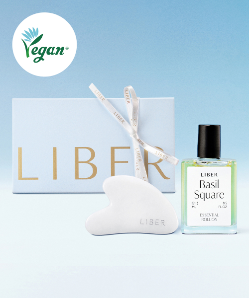 리베르() [선물포장] 비건 에센셜 아로마 롤온 15ml & 괄사 세트 (바질 스퀘어) 상품 이미지