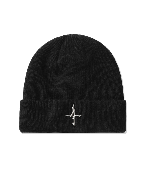 4 Symbol Pendant Beanie - Black