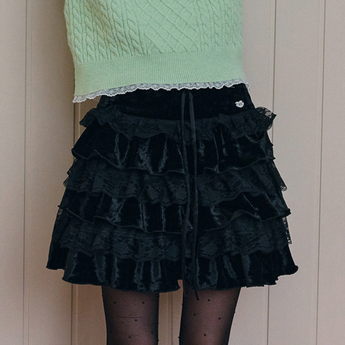 Cest_Velvet lace tutu skirt