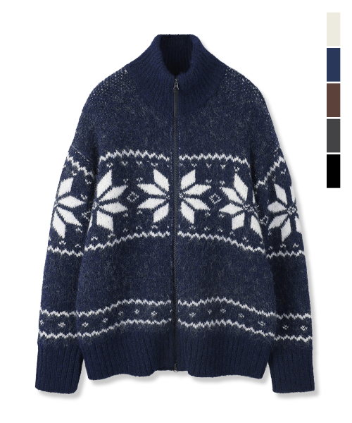 Snowfield Jacquard Knit Zip-up_5Colors