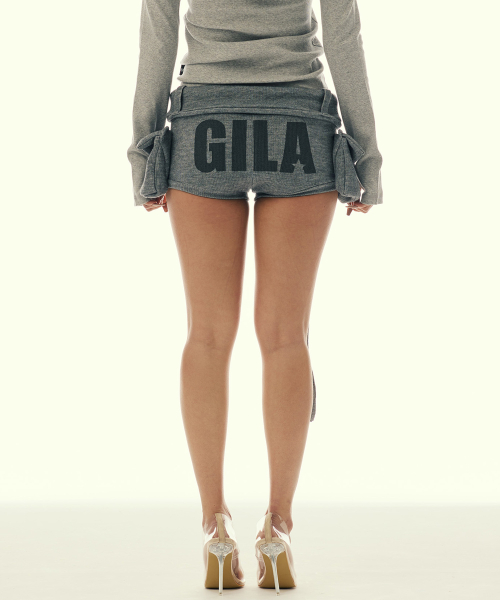 길라아카이브(GILAARCHIVE) BOLD LOGO POCKET KNIT SHORTS_BLACK