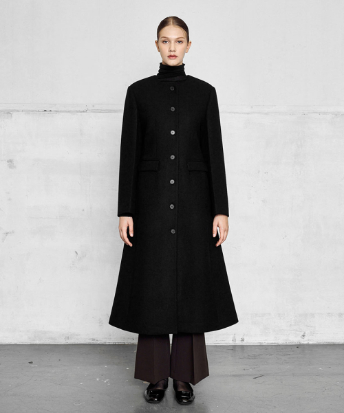 fit шерстяной пальто_BLACK