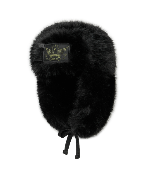 AKM Patch Fur Trapper Hat (Black)