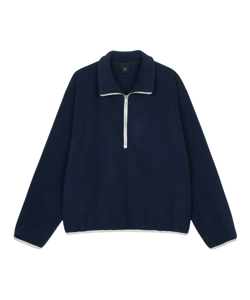 Fleece half-zip pullover, navy