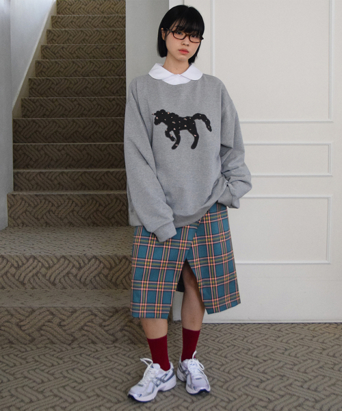 UNICORN PATCH SWEATSHIRTS_GRAY