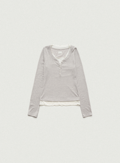 Aimee узкий Layered T-shirt_Light серый