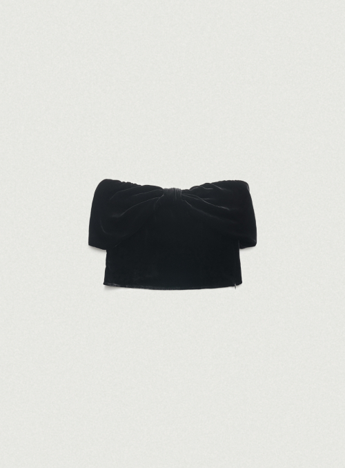 Ribbon Off-Shoulder бархат Top