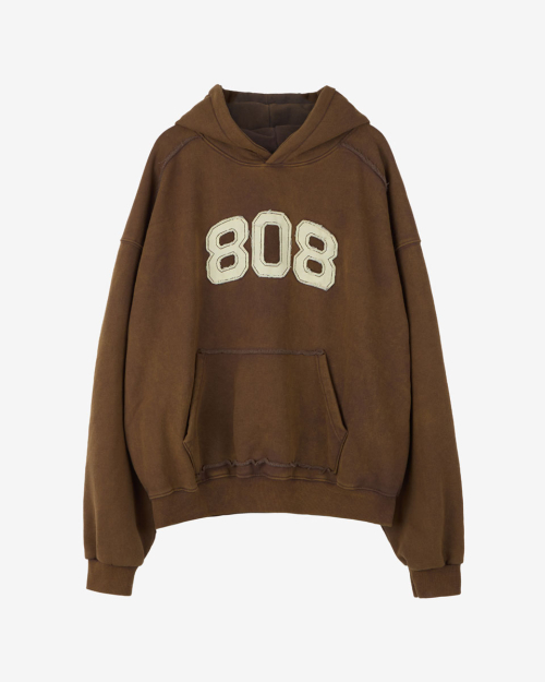 Плотное худи 808 с начесом (Brown)