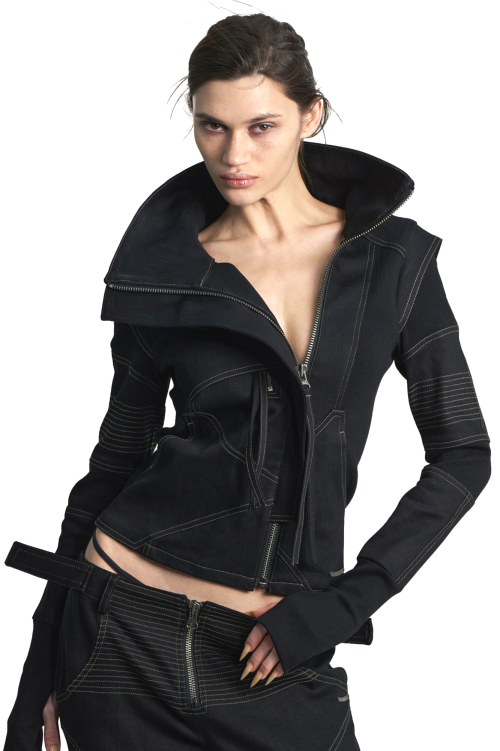 Куртка с высоким горлом Arc Line Black Denim