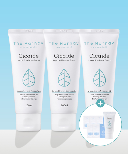 [트리플 대용량] 시카이드 수분크림 100ml x 3개(+시카이드 크림 30ml+하이줄렌 크림 샤쉐 5매 증정)