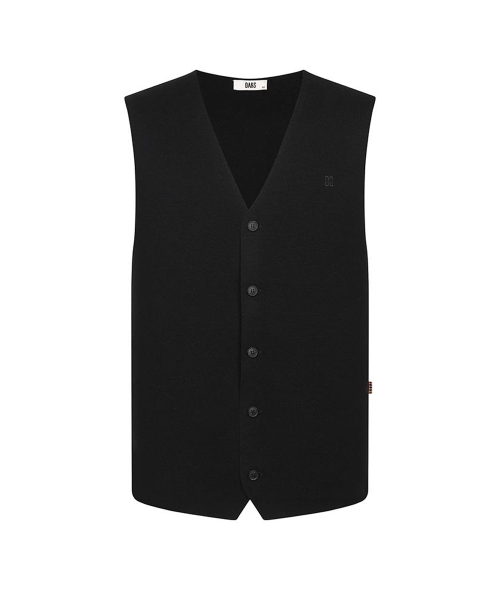 Распашной жилет из 100% шерсти, black