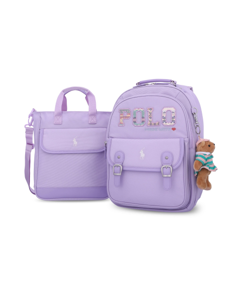 폴로 랄프 로렌 칠드런() 로고 플로럴 백팩 앤 슈즈 백 세트-라이트 파스텔 퍼플 상품 이미지