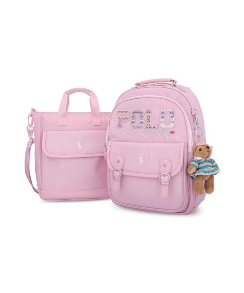 폴로 랄프 로렌 칠드런() 로고 플로럴 백팩 앤 슈즈 백 세트-핑크 상품 이미지