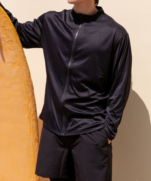 [Big Size M-6XL] Mono Waterpool Big Size Rash Guard Full молния-Up