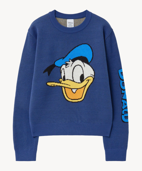 Трикотажный джемпер Donald Duck с круглым вырезом (NAVY)