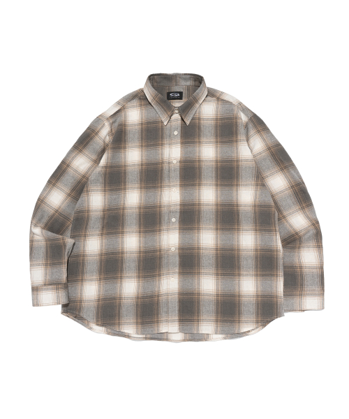 Оверсайз рубашка в клетку Mono, Beige