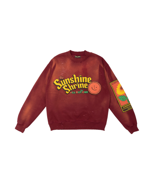 Свитшот Alchemized Sunshine, круглый вырез, Burgundy