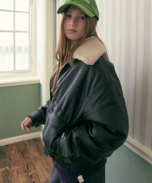 NOTIE FAKE FUR кожа BLOUSON_BLACK