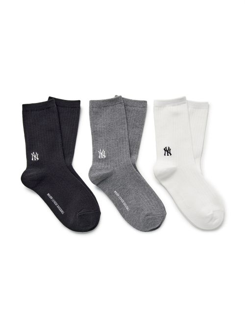 골지 일대일 양말 3번들 NY (Black)