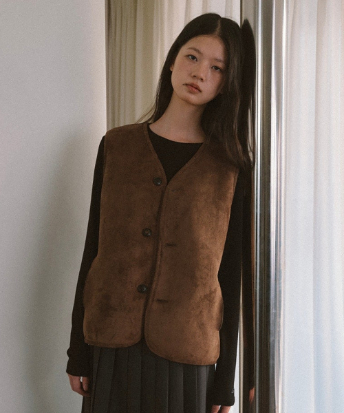 Reversible Fur жилет (коричневый)