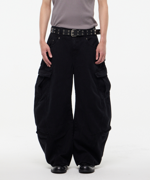 Изогнутые брюки карго Split Arc, Black
