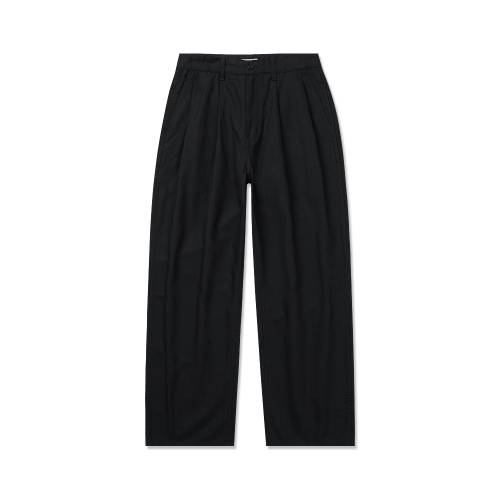 [ Import Fabric] Black Herringbone CottonPants Relaxed fit_FIT5 Black