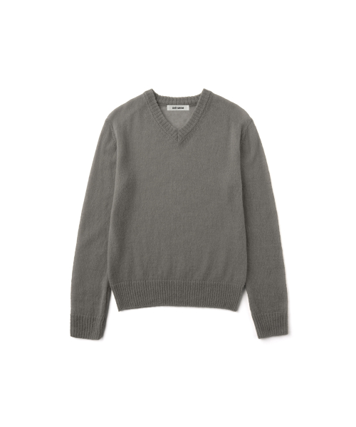 Sheer V-neck Knit (Charcoal)