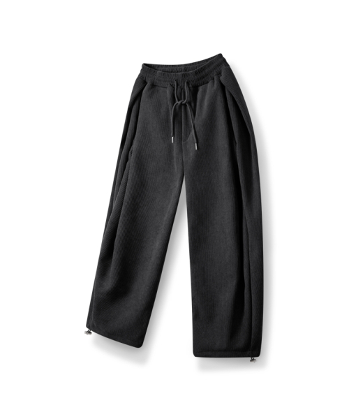 Corduroy Fleece Wide Pants HA-1009 HAR1057 Black