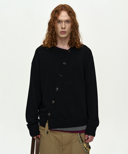 MUSINSA | ADSB ANDERSSON BELL LAYERED CARDIGAN atb1433m(BLACK)