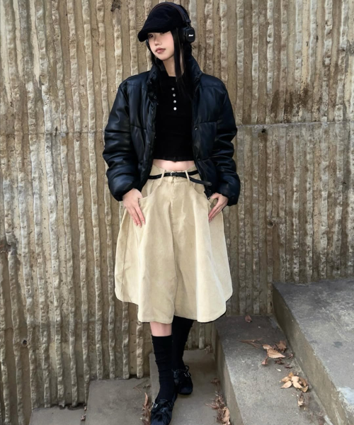 Corduroy Line Pants_Beige