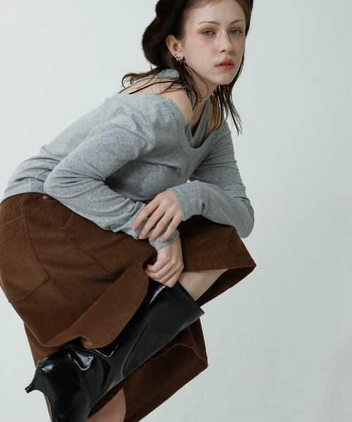 Corduroy Line Pants_Brown