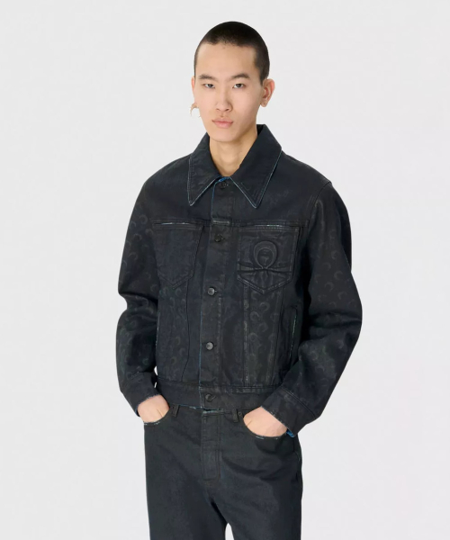 (M) Denim Jacket Black MOON WAXED DENIM JACKET BK99 BLACK