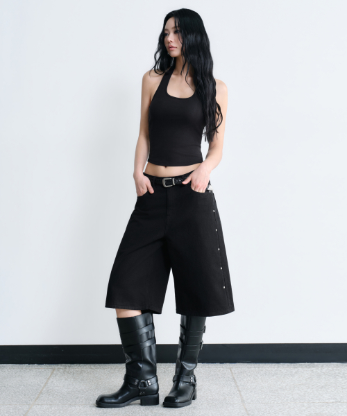 Denim Shorts [Black]