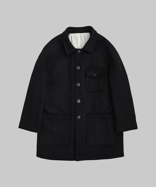 Black Wool Half Coat