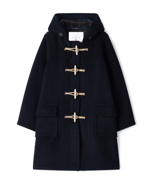 WOMENS CLASSIC FIT DUFFLE COAT WITH WOODEN - NAVY