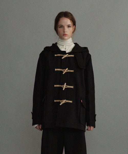 MELTON UTILITY DUFFLE COAT - NAVY