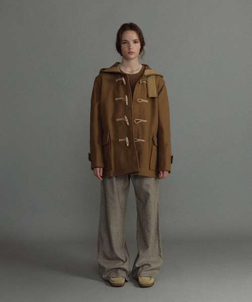 MELTON UTILITY DUFFLE COAT - CAMEL