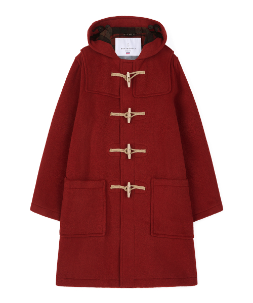 CLASSIC FIT DUFFLE COAT WITH WOODEN - BURNT ORANGE